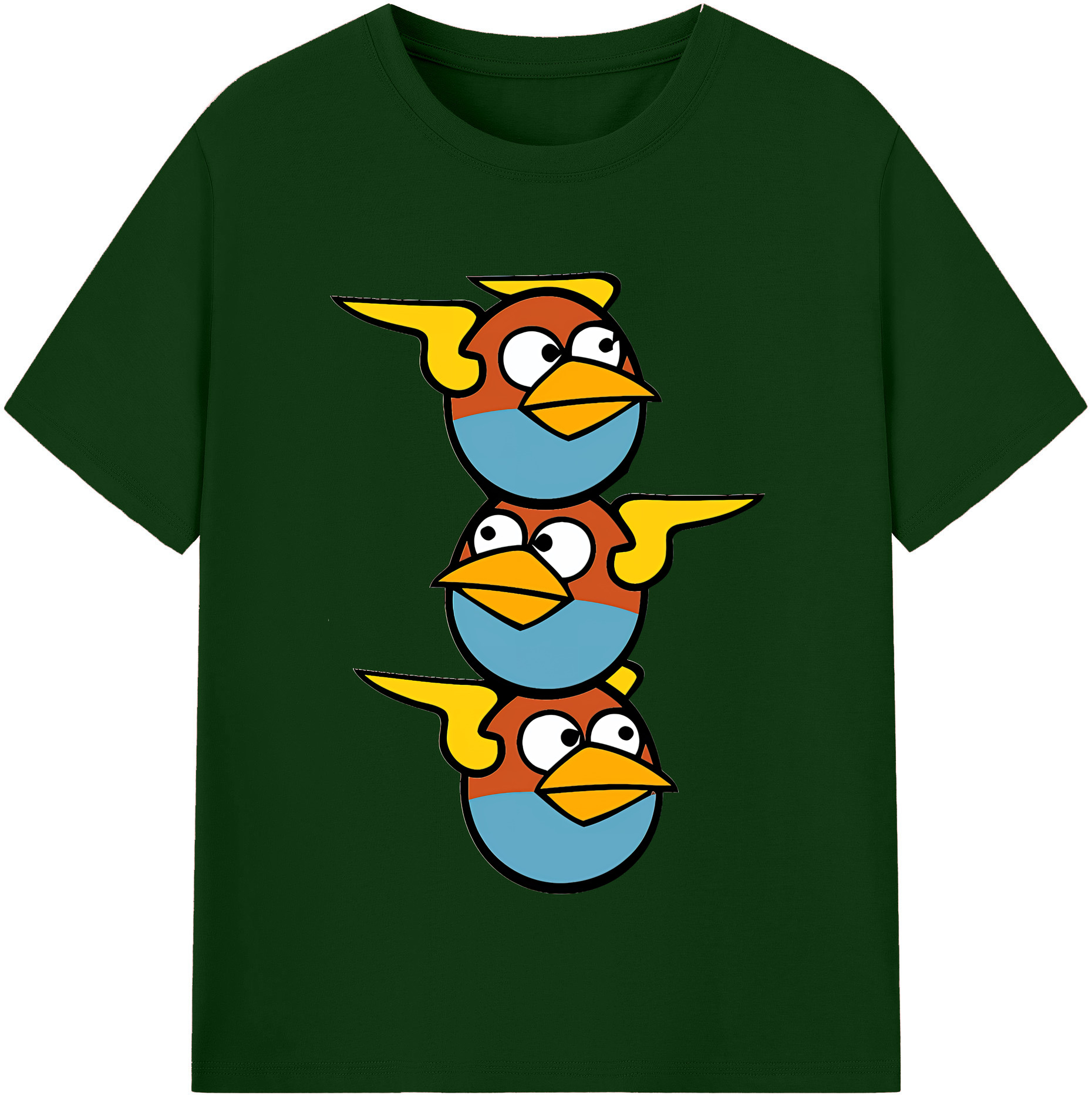 （画像用） Angry Birds アングリーバード 綿100％半袖Tシャツ（フロントプリント）